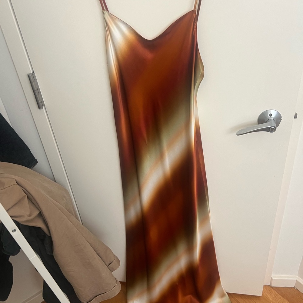 Reformation Parma silk dress in popsicle